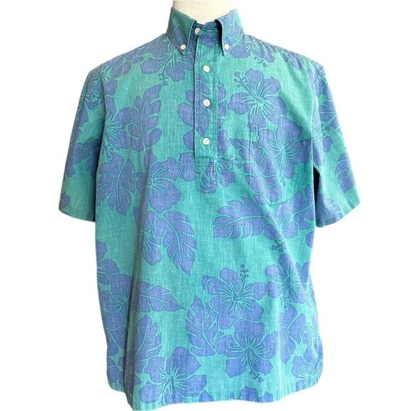 Vintage Reyn Spooner Shirt Pullover Hibiscus Reverse Print Hawaiian Size L - Picture 5 of 11